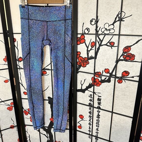 LULULEMON Speed Tight V Strive Multi Mermaid Rainbow GALAXY side pckts Size 4 - Picture 8 of 8